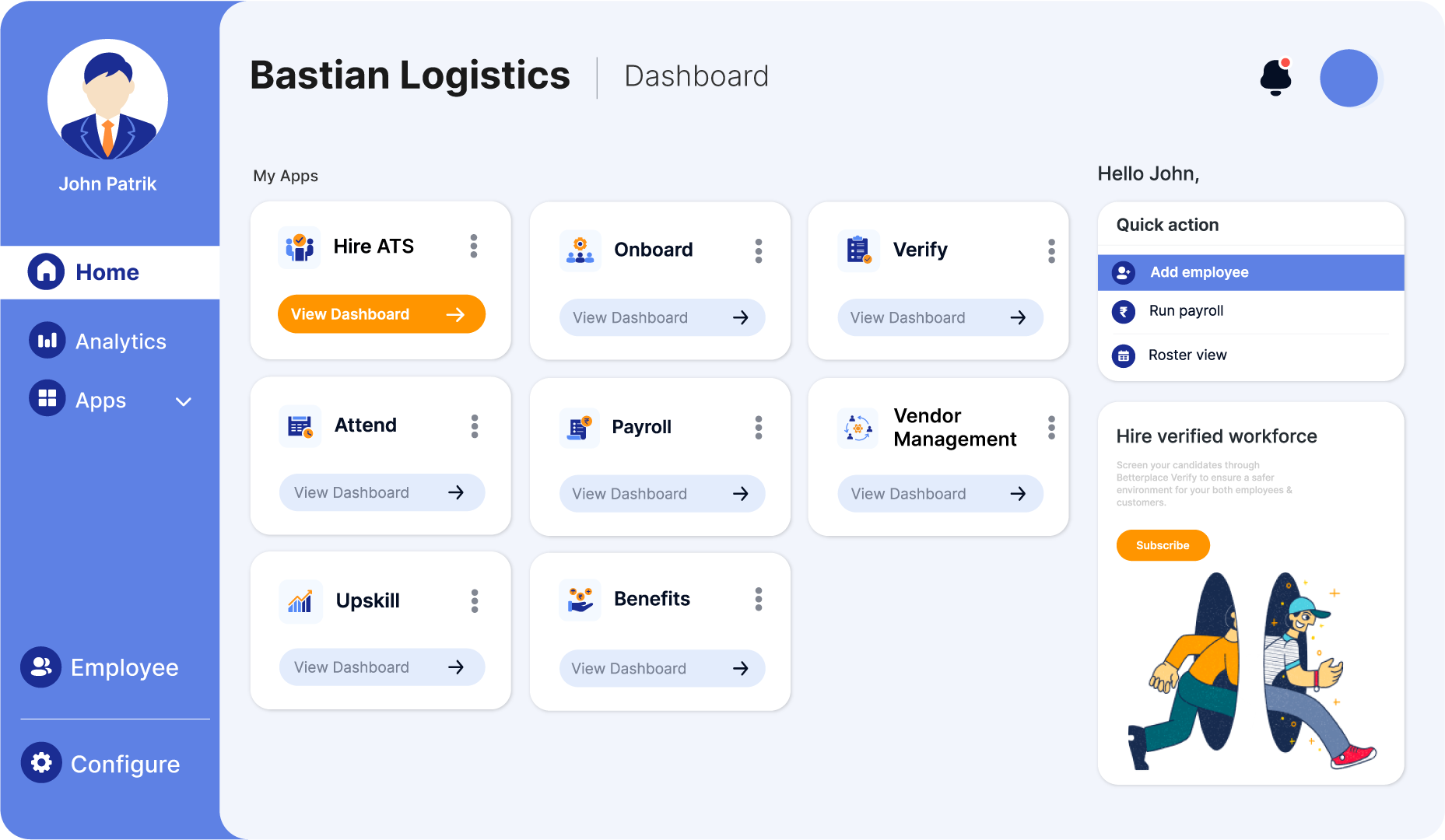 BetterPlace platform dashboard